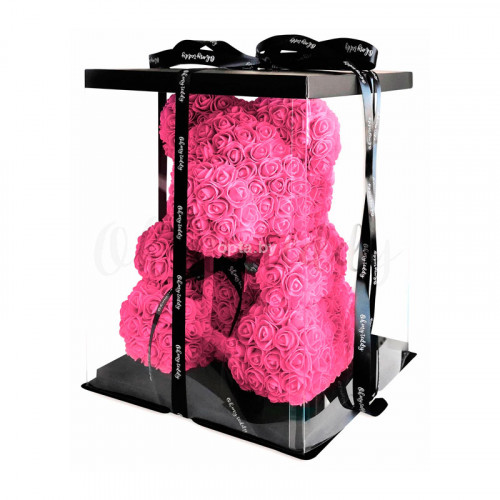 Розовый мишка из роз Oh My Teddy 40 см