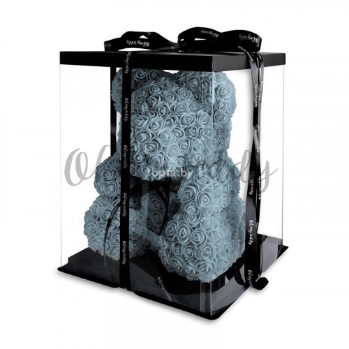 Серый мишка из роз Oh My Teddy 40 см