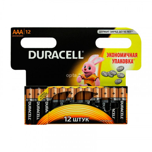 Батарейки мизинчиковые Duracell ААА 12 шт.