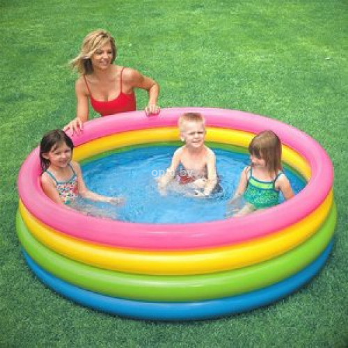 Надувной детский бассейн "Rainbow" 168х46см Intex 