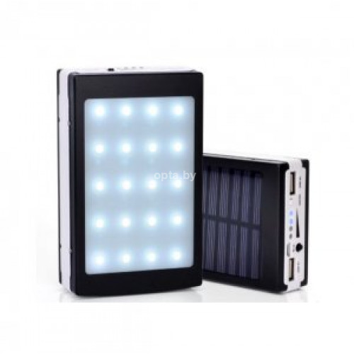 Внешний аккумулятор на солнечных батареях Solar Charger 20000 mah чёрный