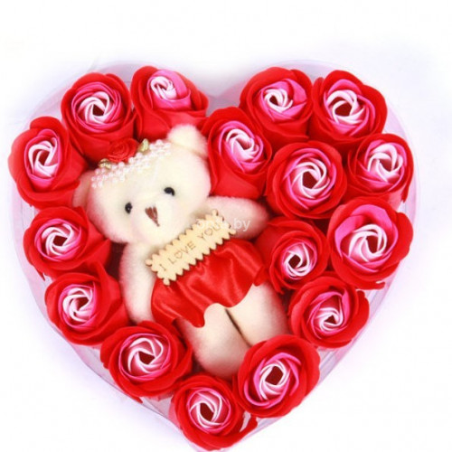 Набор мыло ароматизированное + игрушка I Love You (15 шт)