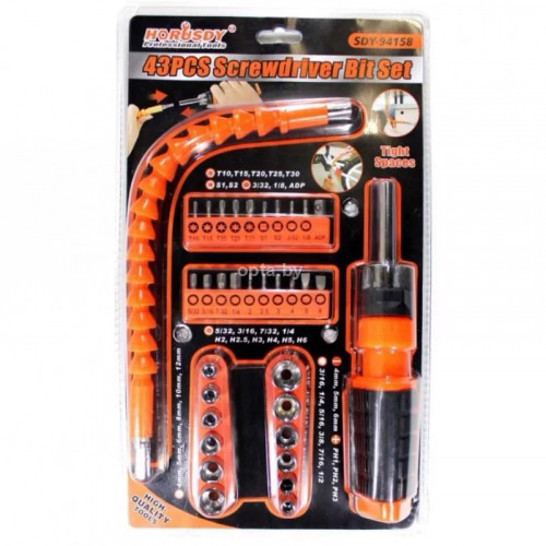 Отвертка с набором бит 43PCS Jinfeng Screwdriver Bit Set SDY-94158
